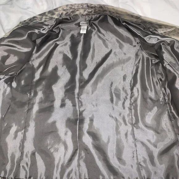 Chico's Animal Intuition Beckey Gray Cream Lightweight Blazer Jacket Sz 3 XL - Picture 4 of 10